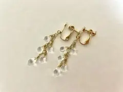 ハンドメイド クリスタルドロップイヤリング