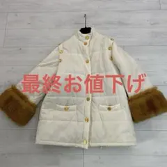 極美品　グッチ20AW 2way アイボリー ファー付き ダウンジャケット M