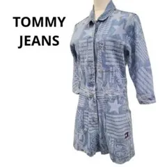【レア】TOMMYJEANS　総柄　デニム　オールインワンのサムネイル