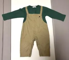 POLObaby緑とベージュのロンパース・カバーオール
