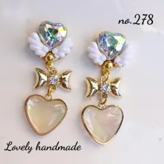 ラブリー♪ハンドメイドピアス  no.278 天使の羽デザインピアス