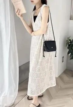 classicalelf 2wayパネルレースジャンパースカート花柄ワンピース