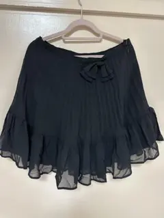 フレアスカート 黒 リボン付き