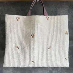 レッスンバック さくらんぼ ハンドメイド ヌビ ピンク 絵本バック