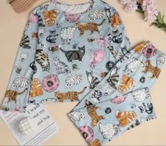 猫　ねこ　可愛い　パジャマ　L〜LL 部屋着　ルームウエア　ストレッチ素材