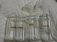 ピジョン 哺乳瓶 ガラス製 100ml 4本セット（乳首おまけ付き）