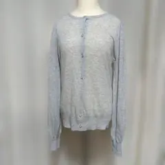 Index ライトグレー カーディガン 長袖 ビジューボタン ラメ