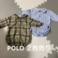 ロンパース 2点セット チェック柄・ストライプ 70