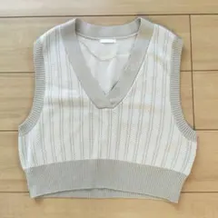 GU ベージュ Vネック ノースリーブ ベスト S