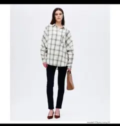 COCA コカ　ドルマンスリーブ　チェックシャツ　アイボリー