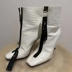 Jimmy choo ホワイト クロコ　アンクルブーツ