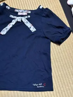 クロスプラス　バンビーノ　ガールズ150cm 半袖シャツ　ネイビー　夏物