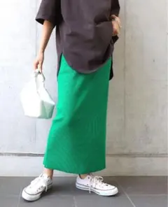 andme セルフカット リブ ロング タイトスカート