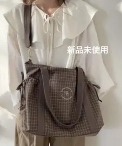 choco マザーズバッグ　ブラウンチェック choco マザーズバッグ ブラウンチェック - メルカリ
