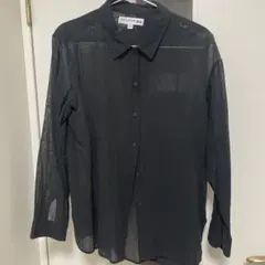 ユニクロ　コットンシアーシャツ ブラック M
