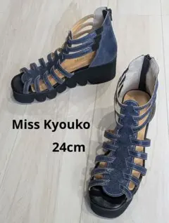 Miss Kyouko ミスキョウコ 本革幅広サンダル 軽量サンダル 4Eのサムネイル