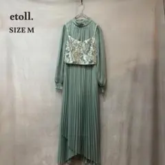etoll. アサクラ レースビスチェ×ボトルネックプリーツワンピース Mのサムネイル