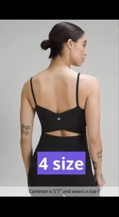 ルルレモンLululemon 黒 Nuluクロスバックタンクトップキャミサイズ4