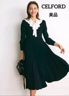 CELFORD セルフォード ボウタイプリーツワンピース