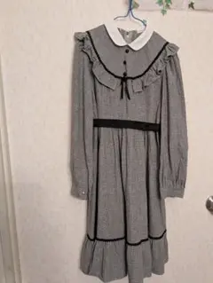 USED　フォーマル ワンピース 黒白チェック 130cm