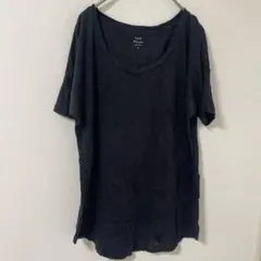 ジェイクルー 無地 Ｔシャツ ラウンドネック 半袖 Ｓ 黒 麻 部屋着 リゾート