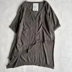 io comme io 変形ドルマンニットカーディガン 茶 38 麻混