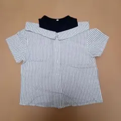 ストライプ柄 半袖シャツ 130cm