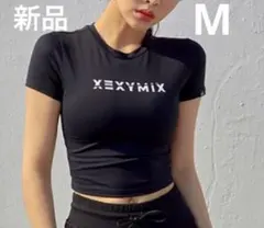 ゼクシィミックス　XA5203T 半袖 Tシャツ ヨガ　クロップド丈　ブラックM