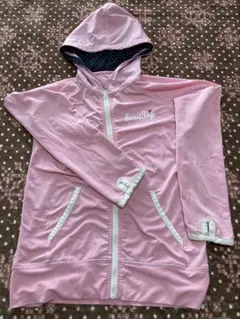 ピンクフード付きラッシュガード 120cm