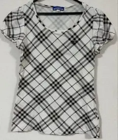 BURBERRY BLUE LABEL ノバチェック半袖Tシャツ パフスリーブ