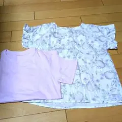 la poche biscuit 花柄トップス ユニクロTシャツセット 130のサムネイル
