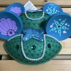 フロリダディズニー タグ付き アリエル イヤーハット ファンキャップ 2点セット