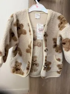 新品未使用　セシルマクビー　クマ柄ボアジャケット 95cm