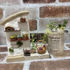 ミニチュア エコクラフト ハウス アレンジメント ハンドメイド