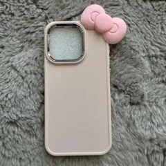 【新品】iPhone15pro 韓国 ハローキティー リボン ケース ピンクのサムネイル