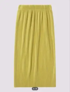 【2/8 22時まで限定】shein イエロー プリーツ ロングスカート
