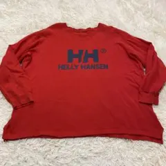 ヘリーハンセン　スウェット　トレーナー　レッド　長袖　ビッグ　シルエット