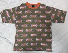 HUF ハフ 総柄 ジャガード ニット Tシャツ Sサイズ オレンジ カーキ