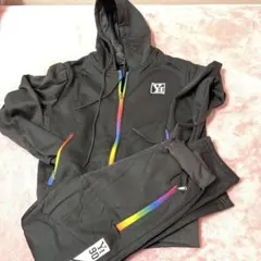 ブラック フード付きジャージ Mサイズ