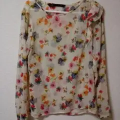 新品♡送込♡ZARA花柄シースルーブラウス