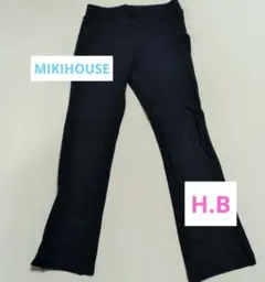 MIKIHOUSE☆ホットビスケッツHBウサギロゴ 紺フレアパンツ 120cm