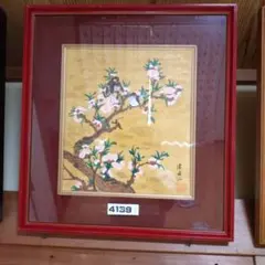No.4147 牡丹 鳥 絵画 額装 日本画 - メルカリ