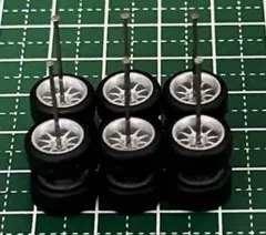 カスタムホイール　タイヤ　パーツ　1/64 深リム　10本スポーク　シルバー