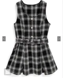 GRL ロービングチェックベルト付きミニワンピース[tu1423] 黒 M