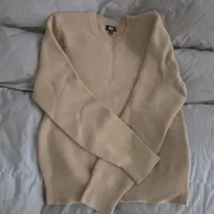 UNIQLO ウォッシャブルミラノリブクルーネックセーター　イエロー　ニット