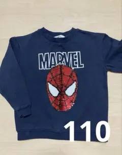 H&M スパイダーマン トレーナー 110 スパンコール