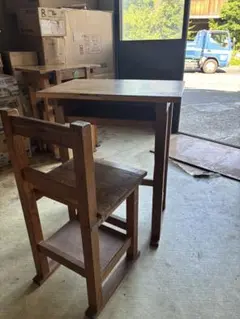 即決OK！値下げ☆イギリス製ビンテージスクールデスク！ 収納付き学習