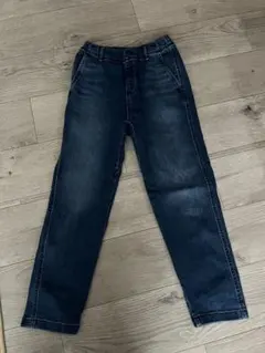 ダークブルー ストレートデニムパンツ