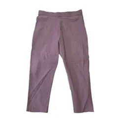 クロップド丈ストレッチパンツ（LL）パープル系　ウエストゴム　ゆったり楽ちん