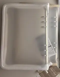 6リングファイル A5ジッパー付き 白 ベージュ 2個セット【新品】ダイソー